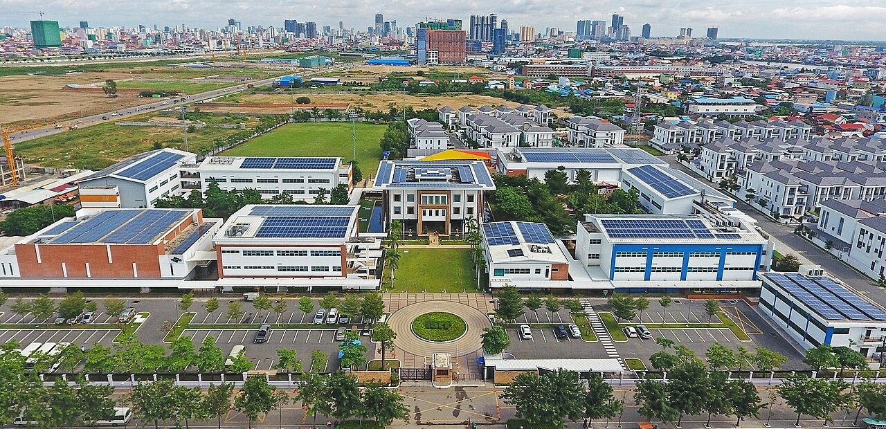 Aerial view of ISPP International School campus in Phnom Penh